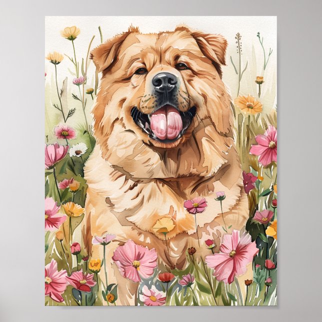 Chow Chow Chow Porträtt Wall Art Print Poste Poster (Framsidan)