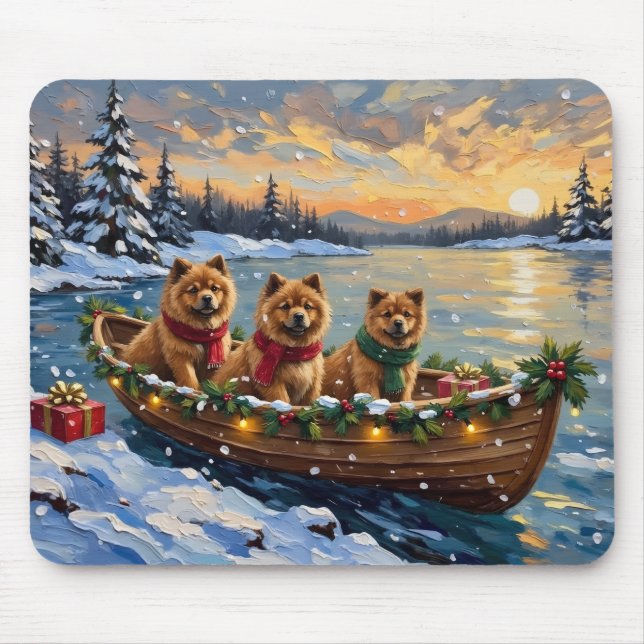 Chow Chow Christmas Boat Holiday Musmatta (Framsidan)