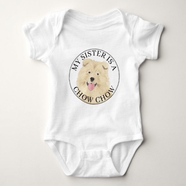 Chow Chow Dog Big Sister T Shirt (Framsida)