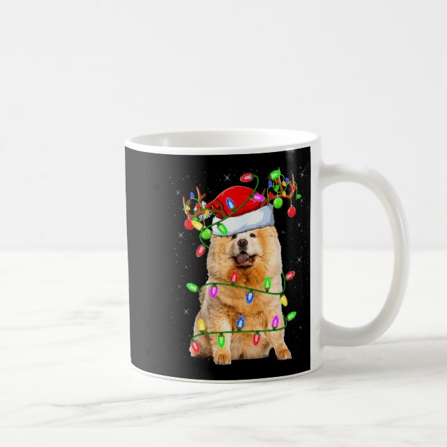 Chow Chow Dog Lover Xmas Lighting Santa Chow Chow  Kaffemugg (Höger)