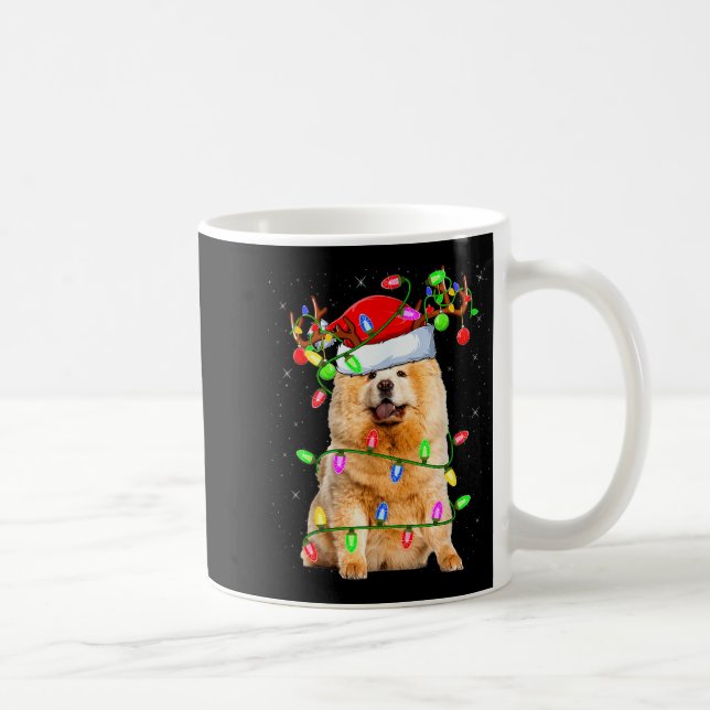 Chow Chow Dog Lover Xmas Lighting Santa Chow Chow  Kaffemugg (Höger)