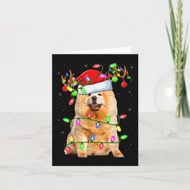 Chow Chow Dog Lover Xmas Lighting Santa Chow Chow  Kort (Framsida)