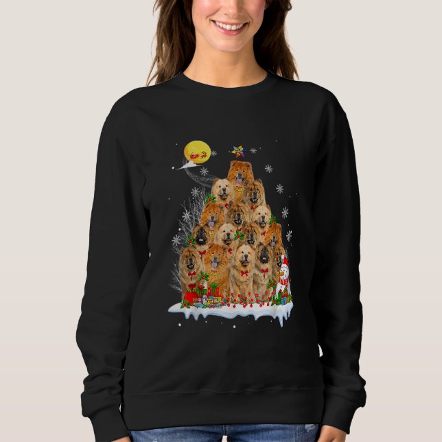 Chow Chow Dog  Matching Santa Chow Chow Christmas  T Shirt (Framsida)