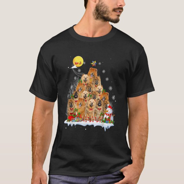Chow Chow Dog  Matching Santa Chow Chow Christmas  T Shirt (Framsida)