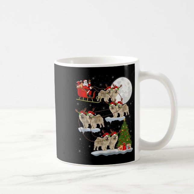 Chow Chow Dog Santa Sleigh Flying Funny Magical Ch Kaffemugg (Höger)