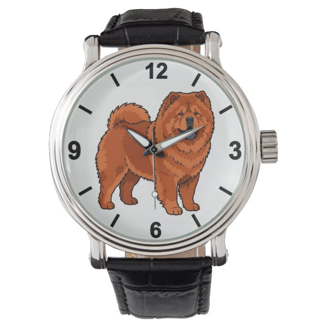 Chow Chow Dog Wrist Watch Fluffy Pet Style Armbandsur (Framsida)
