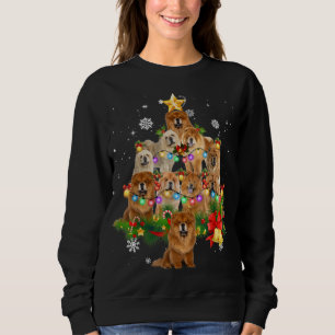 Chow Chow-familjen vid jul Hund Träd Ljus Pajamas T Shirt