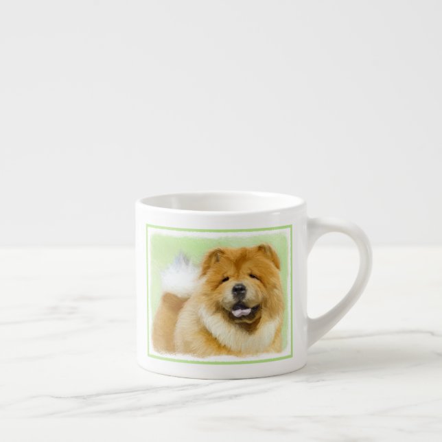 Chow Chow-färgning - Cute Original Hund Art Espressomugg (Höger)