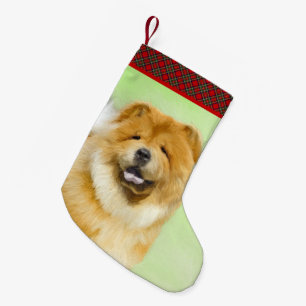 Chow Chow-färgning - Cute Original Hund Art Liten Julstrumpa