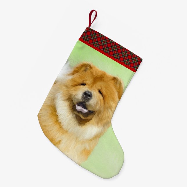 Chow Chow-färgning - Cute Original Hund Art Liten Julstrumpa (Framsidan (Hängande))