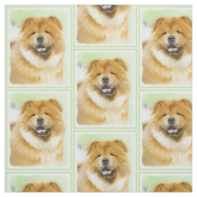 Chow Chow-färgning - Cute Original Hund Art Tyg (Provkarta)
