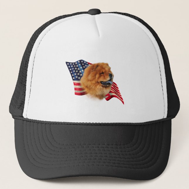 Chow Chow Flagga Truckerkeps (Framsida)