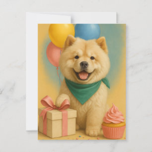Chow Chow födelsedag Vykort