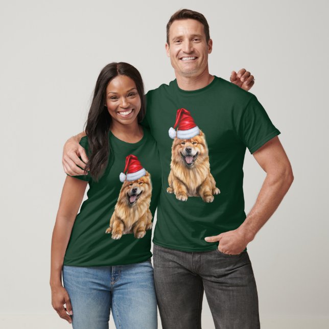 Chow Chow Funny jultomten Hund T Shirt (Unisex)
