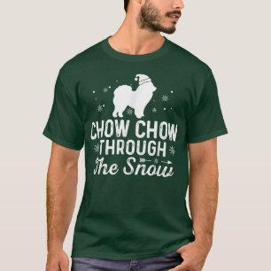 Chow Chow genom snön Rolig julnytt år T Shirt