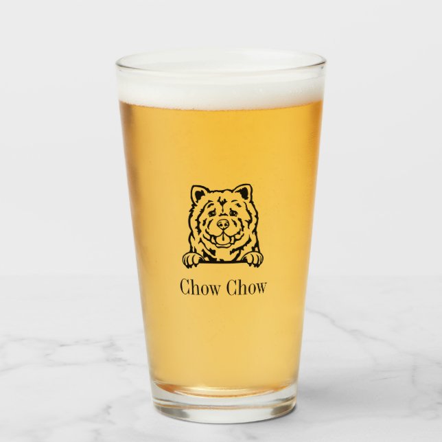 Chow Chow Glass Tumbler Glaskopp (Framsida fylld)