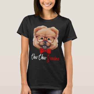 Chow Chow Grandma Headband Glasses T Shirt