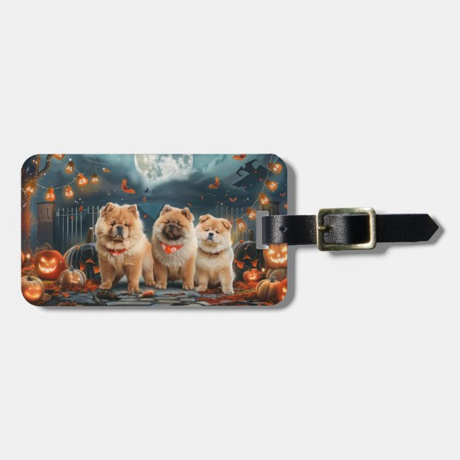 Chow Chow Halloween Kuslig Bagagebricka (Horisontell Framsida)
