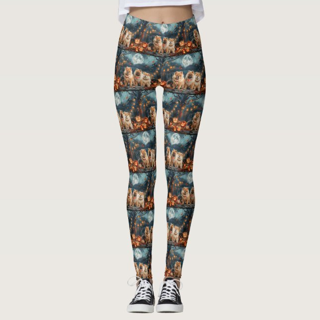 Chow Chow Halloween Kuslig Leggings (Framsida)
