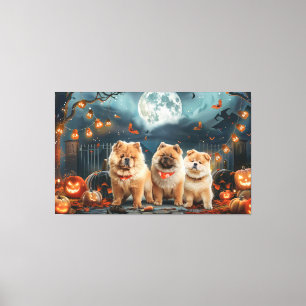 Chow Chow Halloween Spooky Canvastryck