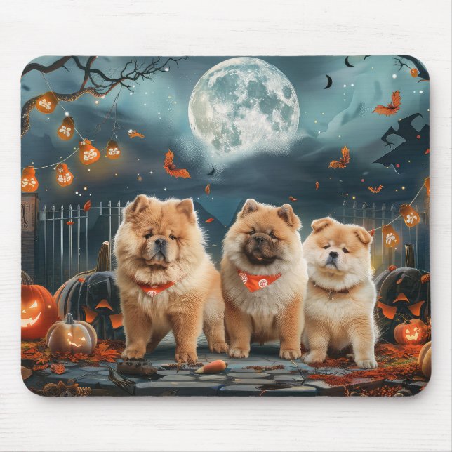 Chow Chow Halloween Spooky Musmatta (Framsidan)