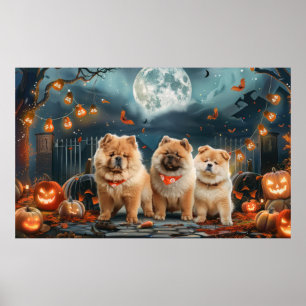 Chow Chow Halloween Spooky Poster