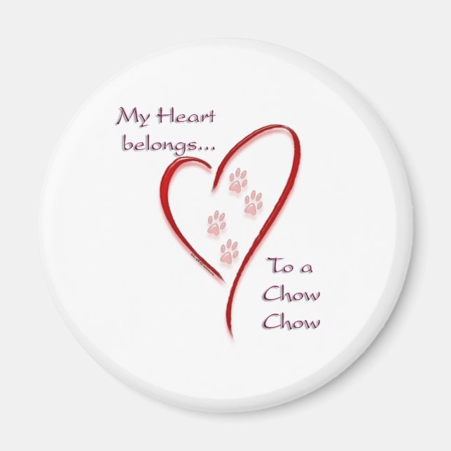 Chow Chow Heart-Tillhör Magnet (Framsidan)