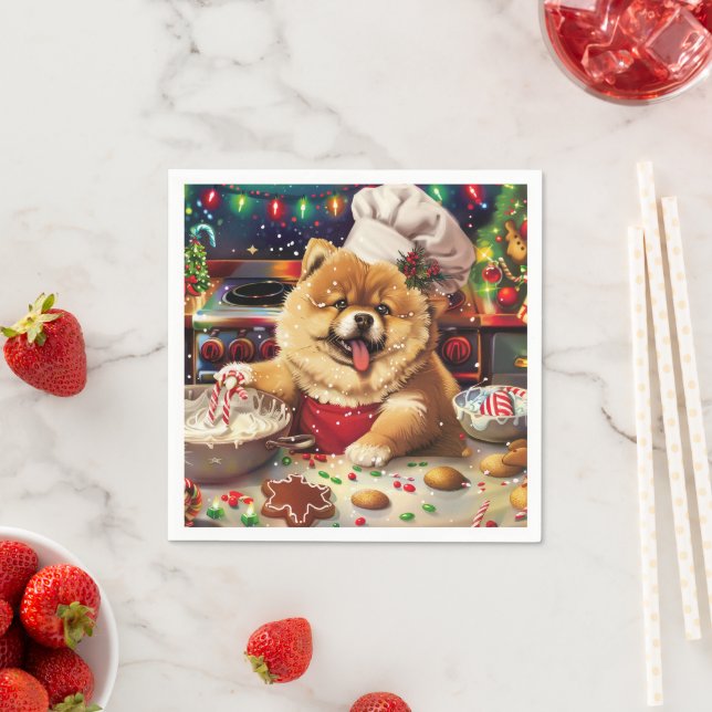 Chow Chow Helgdag Baking: Festive God Jul Pappersservett (Insitu)