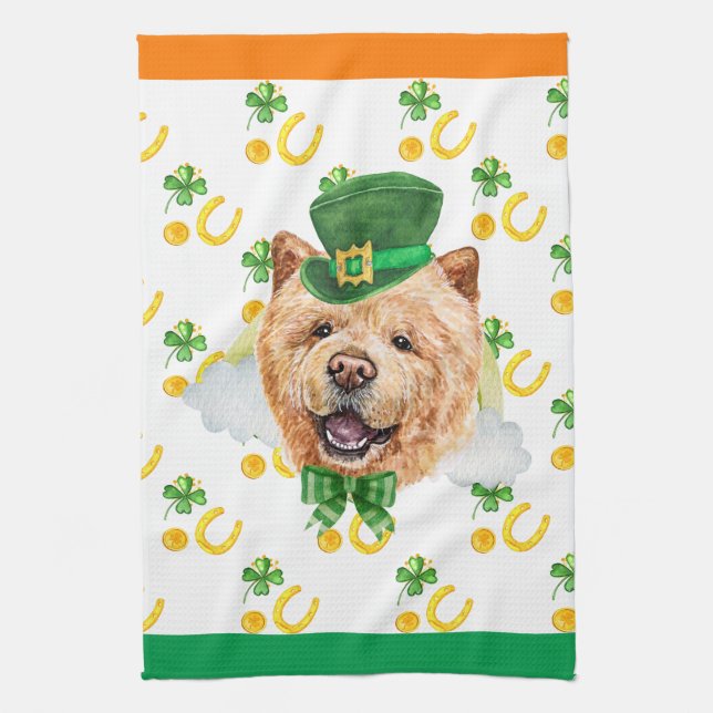 Chow Chow Hemmets Jul & Högtidssmycken St Patricks Kökshandduk (Vertikal)