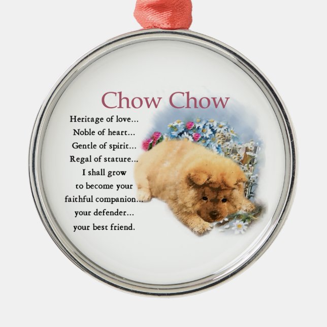 Chow Chow Heritage of Kärlek Julgransprydnad Metall (Framsidan)