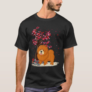 Chow Chow Hund älskare Heart Träd Chow Chow Valent T Shirt