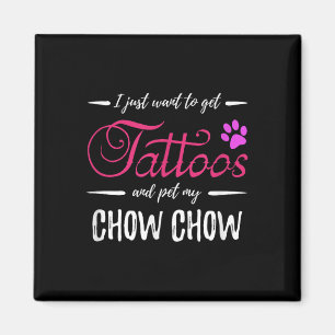 Chow Chow Hund älskare Tattoo Shirt Rolig hund Mam Magnet