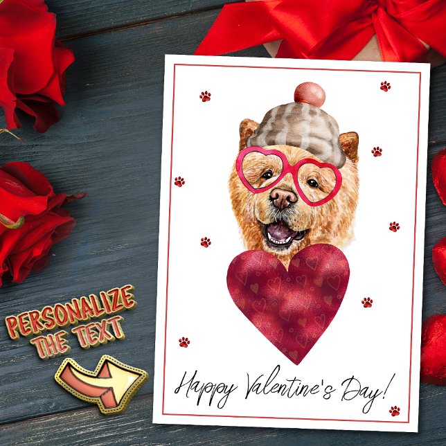 Chow Chow Hund älskare Valentine Gift Helgdag Julkort (Skapare uppladdad)