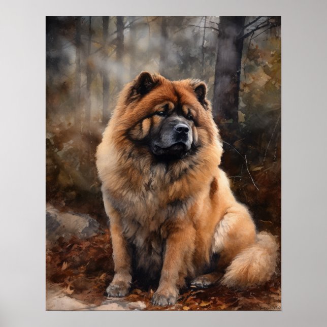 Chow Chow Hund Art Print Poster (Framsidan)