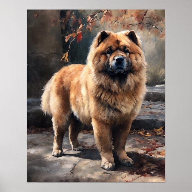 Chow Chow Hund Art Print Poster (Framsidan)
