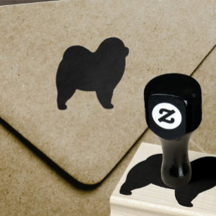 Chow Chow Hund aveln Silhouette Rubber Frimärke Stämpel