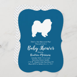 Chow Chow Hund Baby Shower Boy Blue Inbjudningar