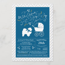 Chow Chow Hund Baby Shower Boy Blue