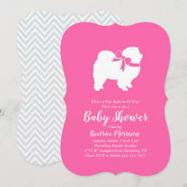 Chow Chow Hund Baby Shower Girl Rosa Inbjudningar