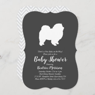 Chow Chow Hund Baby Shower Neutralt Inbjudningar