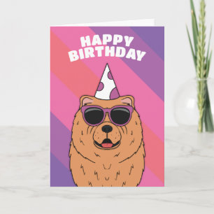 Chow Chow Hund Birday Card Kort