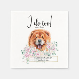 Chow Chow Hund Bröllop Cocktail Napkins Pappersservett