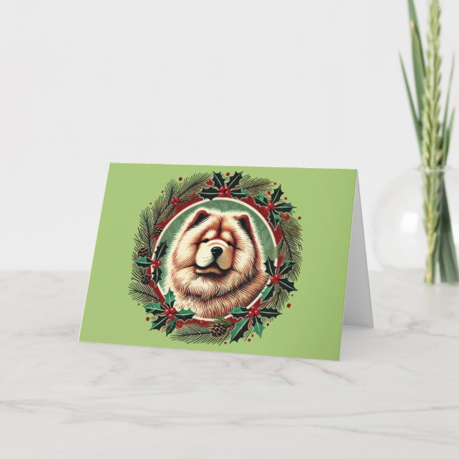 Chow Chow-hund för julchackor Kort (Framsida)