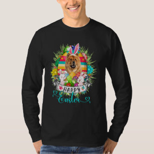 Chow Chow Hund i Påskägg Basket Bunnies Lycklig T Shirt