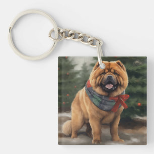 Chow Chow Hund i Snö Jul