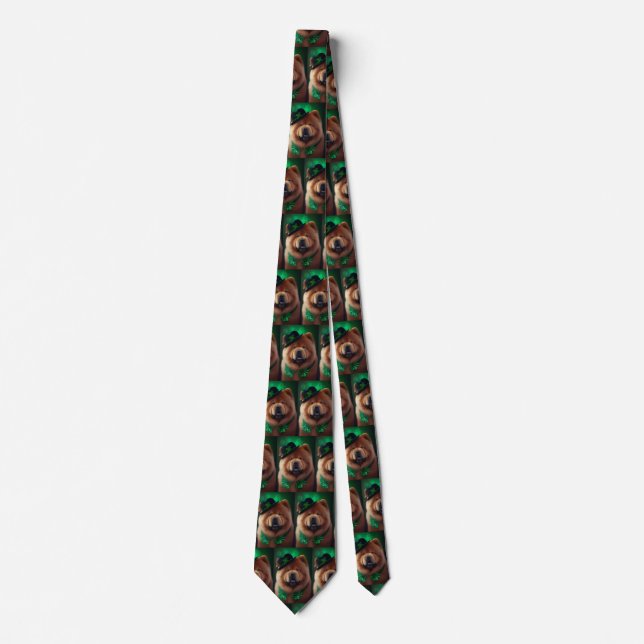 Chow Chow-hund i St. Patrick's Day-dräkt Slips (Framsida)