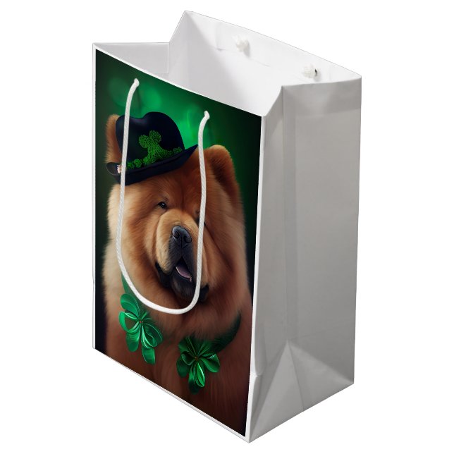 Chow Chow Hund in St. Patrick Day Dress (Framsidan Vinklad)