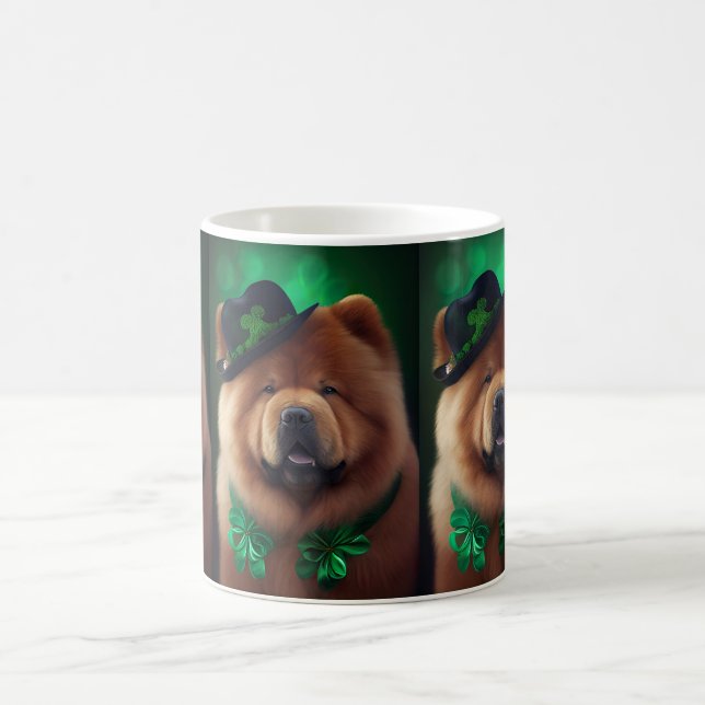 Chow Chow Hund in St. Patrick Day Dress Kaffemugg (Center)