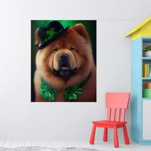 Chow Chow Hund in St. Patrick Day Dress Poster