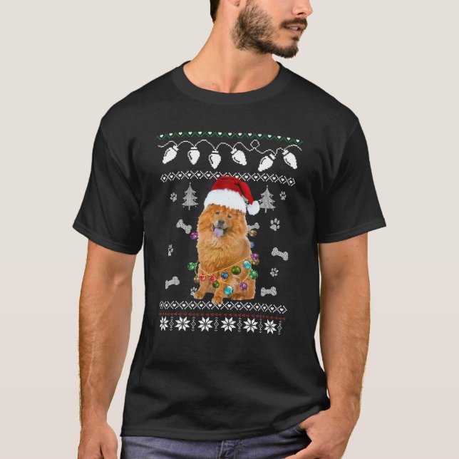 Chow Chow Hund jul Funny Ugly jul Sweat T Shirt (Framsida)